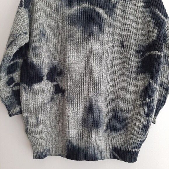 LINE / 100% Cotton Tie-dye Knit Sweater Grey & Navy Sz S - Picture 7 of 9